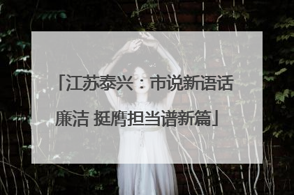 江苏泰兴：市说新语话廉洁 挺膺担当谱新篇