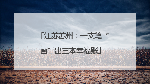 江苏苏州：一支笔“画”出三本幸福账