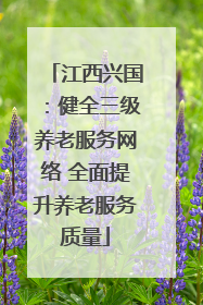 江西兴国：健全三级养老服务网络 全面提升养老服务质量