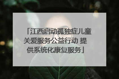 江西启动孤独症儿童关爱服务公益行动 提供系统化康复服务