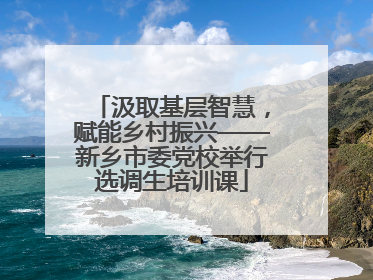 汲取基层智慧，赋能乡村振兴——新乡市委党校举行选调生培训课