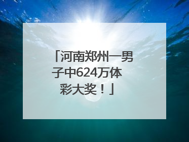 河南郑州一男子中624万体彩大奖！
