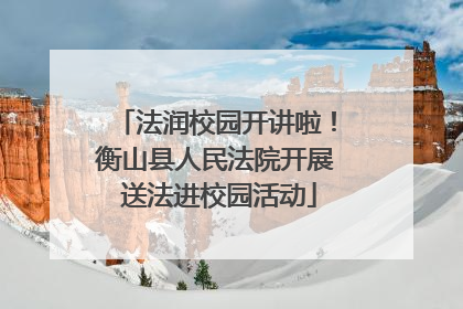法润校园开讲啦！衡山县人民法院开展 送法进校园活动