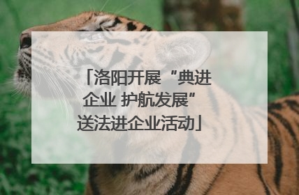 洛阳开展“典进企业 护航发展”送法进企业活动