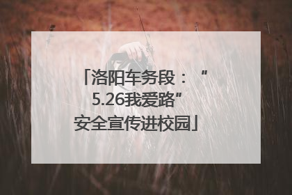 洛阳车务段：“5.26我爱路”安全宣传进校园