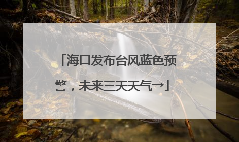 海口发布台风蓝色预警，未来三天天气→