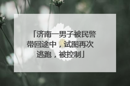 济南一男子被民警带回途中，试图再次逃跑，被控制