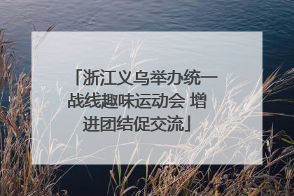 浙江义乌举办统一战线趣味运动会 增进团结促交流