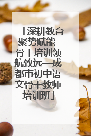 深耕教育聚势赋能 骨干培训领航致远—成都市初中语文骨干教师培训班