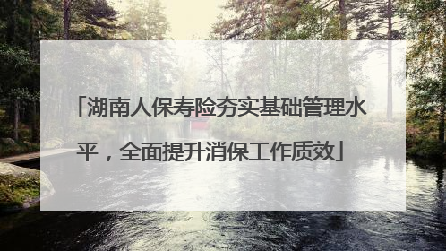 湖南人保寿险夯实基础管理水平，全面提升消保工作质效