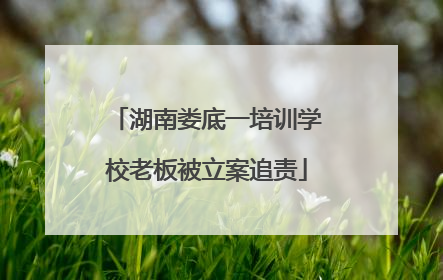 湖南娄底一培训学校老板被立案追责