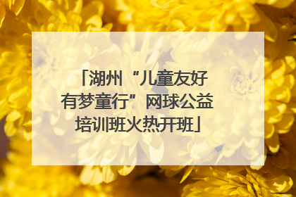 湖州“儿童友好 有梦童行”网球公益培训班火热开班