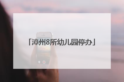 漳州8所幼儿园停办