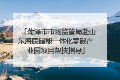 菏泽市市场监管局赴山东海辰储能一体化零碳产业园项目帮扶指导