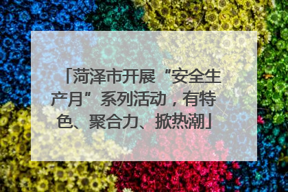 菏泽市开展“安全生产月”系列活动，有特色、聚合力、掀热潮