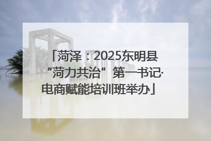 菏泽：2025东明县“菏力共治”第一书记·电商赋能培训班举办