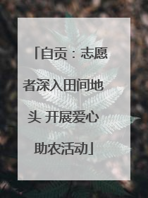 自贡：志愿者深入田间地头 开展爱心助农活动