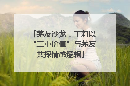 茅友沙龙：王莉以“三重价值”与茅友共探情感逻辑