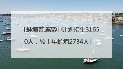 蚌埠普通高中计划招生31650人，较上年扩增2734人