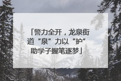 警力全开，龙泉街道“泉”力以“护”助学子握笔逐梦