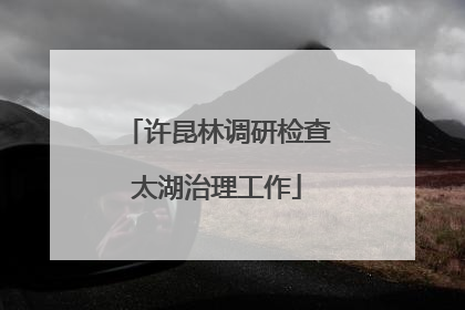许昆林调研检查太湖治理工作