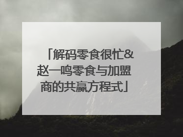 解码零食很忙&赵一鸣零食与加盟商的共赢方程式