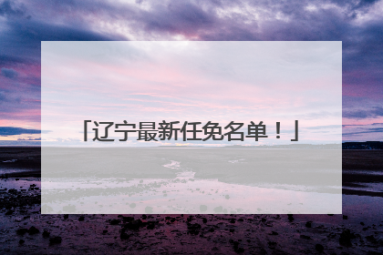 辽宁最新任免名单！