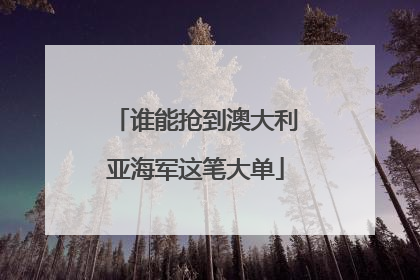 谁能抢到澳大利亚海军这笔大单