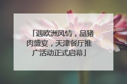 遇欧洲风情，品猪肉盛宴，天津餐厅推广活动正式启幕