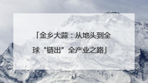 金乡大蒜：从地头到全球“链出”全产业之路