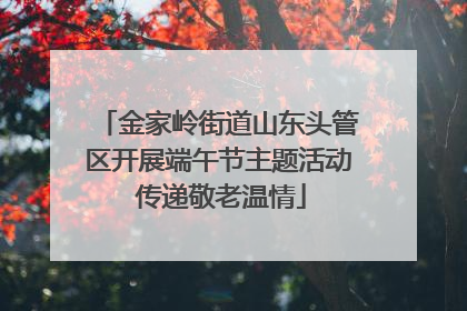 金家岭街道山东头管区开展端午节主题活动 传递敬老温情