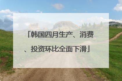 韩国四月生产、消费、投资环比全面下滑