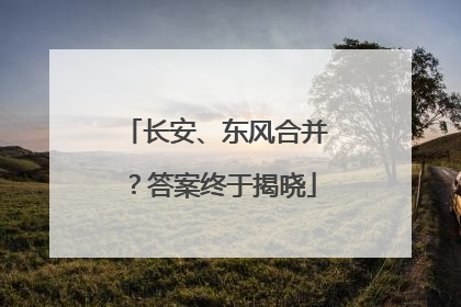 长安、东风合并？答案终于揭晓