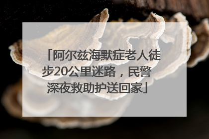 阿尔兹海默症老人徒步20公里迷路，民警深夜救助护送回家