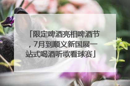 限定啤酒亮相啤酒节，7月到顺义新国展一站式喝酒听歌看球赛