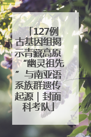 127例古基因组揭示青藏高原“幽灵祖先”与南亚语系族群遗传起源｜封面科考队