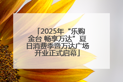 2025年“乐购金台 畅享万达”夏日消费季暨万达广场开业正式启幕