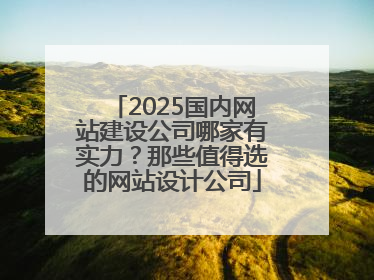 2025国内网站建设公司哪家有实力？那些值得选的网站设计公司