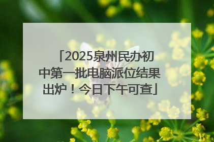 2025泉州民办初中第一批电脑派位结果出炉！今日下午可查
