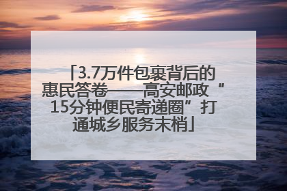 3.7万件包裹背后的惠民答卷——高安邮政“15分钟便民寄递圈”打通城乡服务末梢