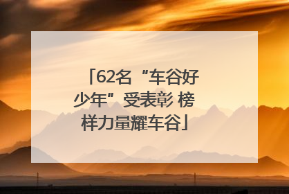 62名“车谷好少年”受表彰 榜样力量耀车谷