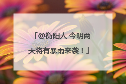 @衡阳人 今明两天将有暴雨来袭！